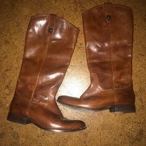 Mid-Tall Genuine Leather Frye Boots EUC